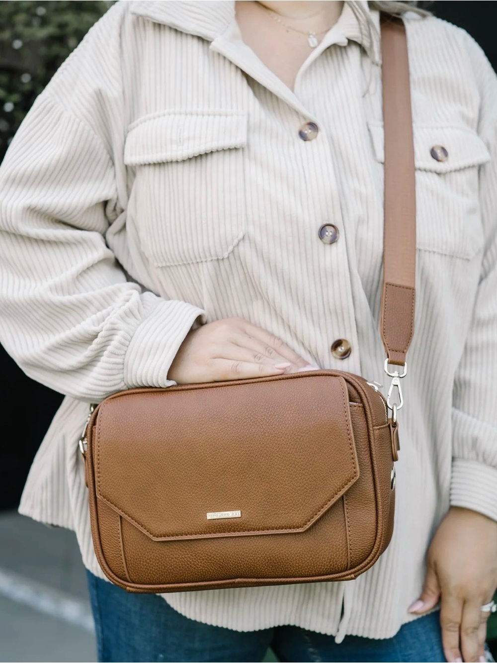 Mimi and Pal Harper Walnut Baby Bag with Adjustable Strap